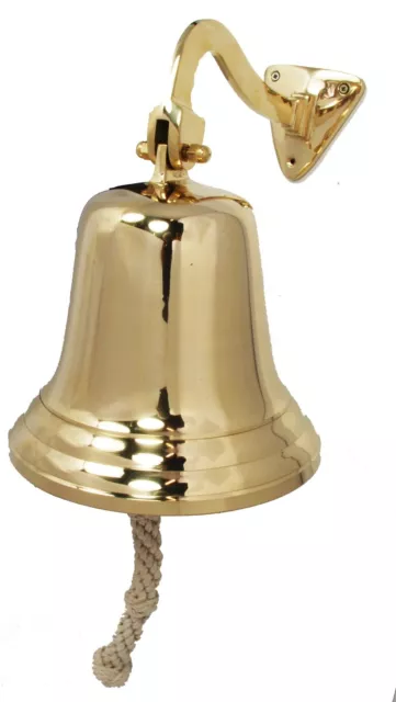 Buckingham Solid Brass Extra Large Ship Bell, Pub Bell, Door Bell Nautical 25 cm