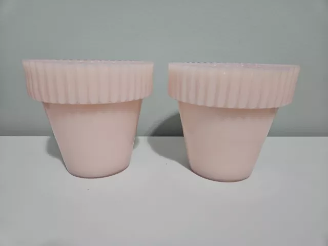 Fenton Glass Martha By Mail Pastel Pink Large 4" Flower Pots