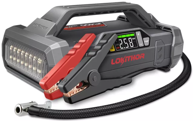 Auto KFZ Starthilfe Jump Starter 1750A Powerbank Kompressor Luftpumpe Notleuchte