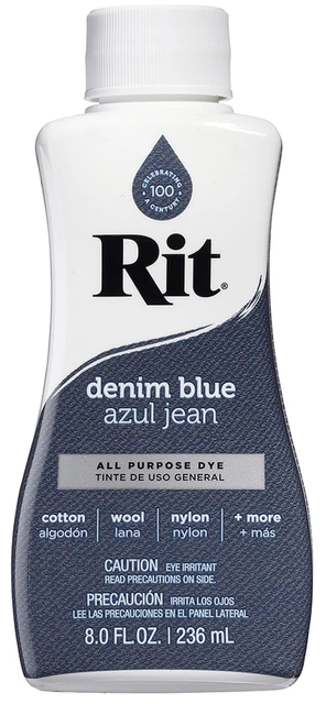 Paquete de 3 tinte líquido Rit 8 oz azul mezclilla 8-36