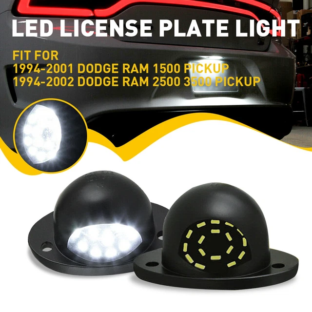 Pair LED License Plate Light Lamps White For Dodge RAM 1500 2500 3500 1994-2001