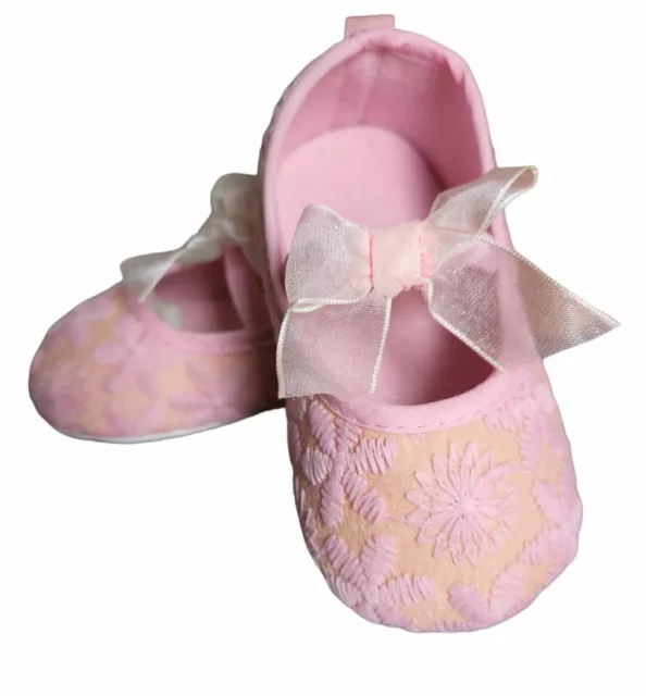 Baby Mädchen Taufschuhe Babyschuhe Schleife Taufe festlich rosa Gr.12-15 Monate