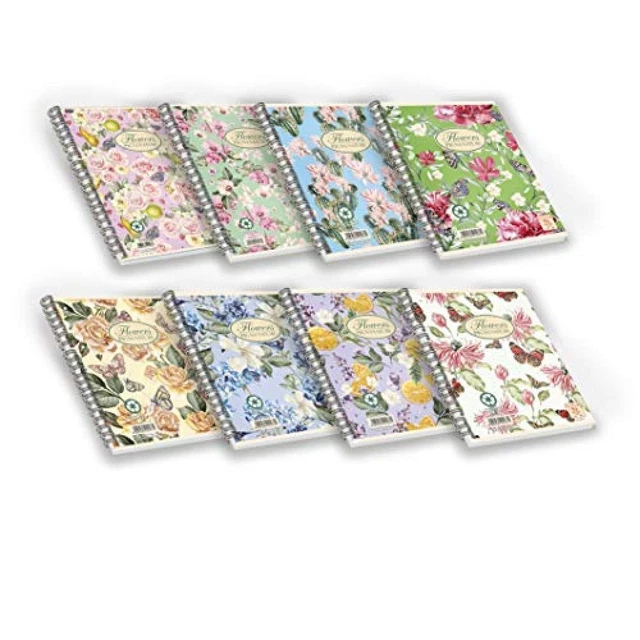Quaderni Pigna Nature Flowers A5 - Confezione Da 5, Righe, Carta Riciclata, Spiralati - Foto 4