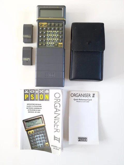 PSION ORGANISER II LZ + 256k Flash DATAPACK German English French + Case Manuals