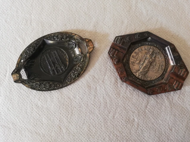 Lot De 3 Cendriers Ronds En Bois Rétro - Diamètre 10 Cm, Hauteur 3 Cm - Style Thaïlandais Vintage