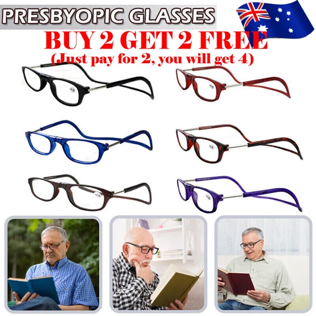 HANGING FOLDING Reading Eyeglasses Glasses Front Click Connect