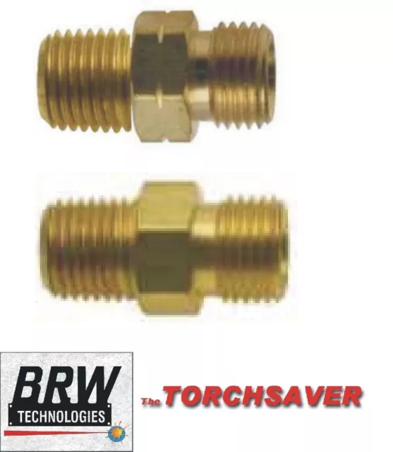 Mini Torch fitting Adapter Set RH Oxy/LH B-size Acetylene x 1/4MNPT,#B-29-B28