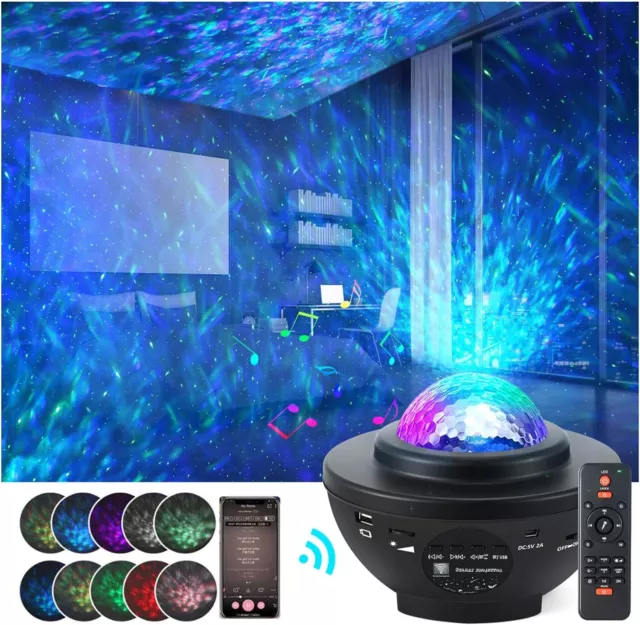 LED Sternenhimmel Lampe Projektor Bluetooth Galaxy Musik Starry Stern Nachtlicht