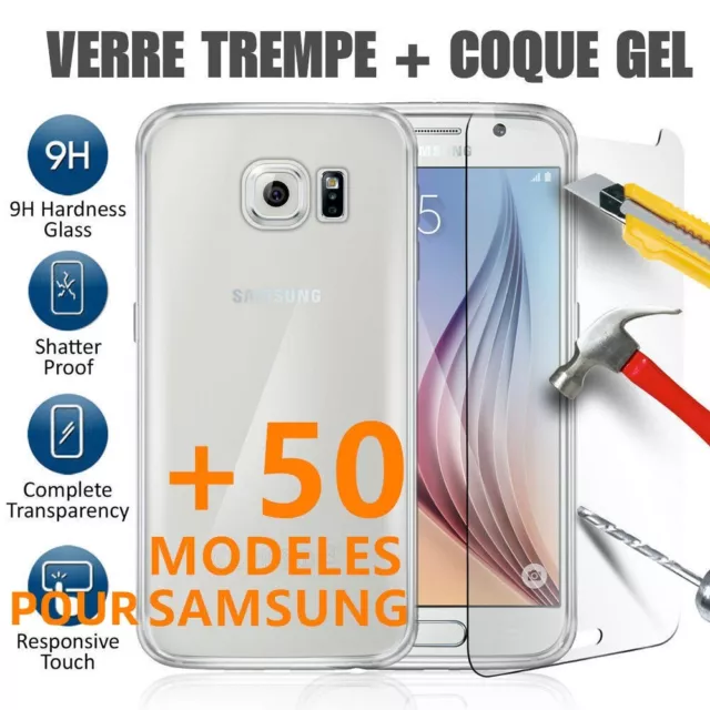 COQUE pour Samsung S6 A8 J3 J4 Plus J6 J5 A6 A7 A10 A20e A40+ FILM VERRE TREMPE