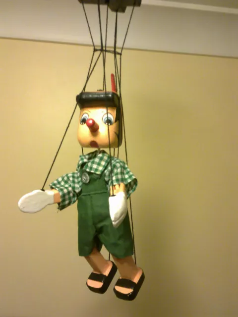 Pinocchio Wooden Marrionette Puppet Hand Made Dressed Approx Hght 25cm Gift Idea 2