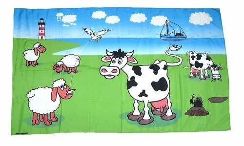 Flagge / Fahne Kühe und Schafe an der Küste 30 x 45 cm