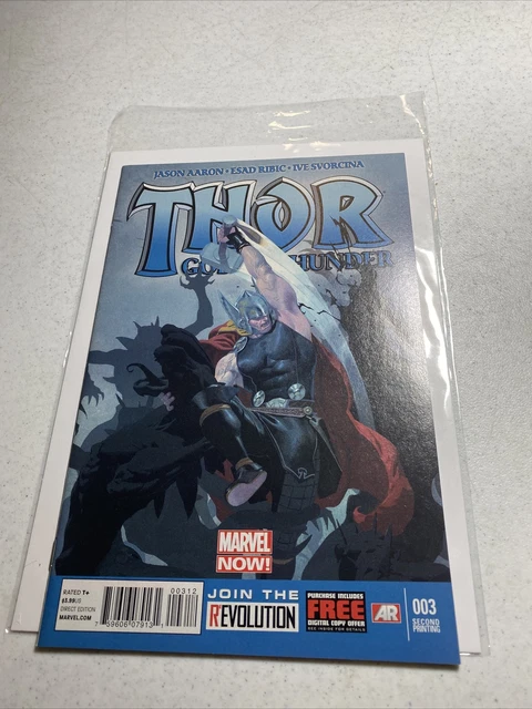 THOR GOD OF THUNDER #3 (2013) 2nd Printing Cool Cover High Grade Rare