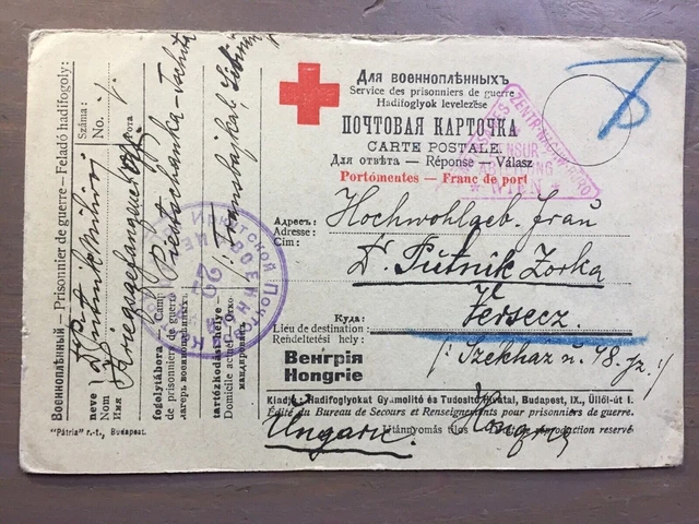 Ancienne Carte Postale Vintage Prisonnier De Guerre WWI De L'Empire Russe