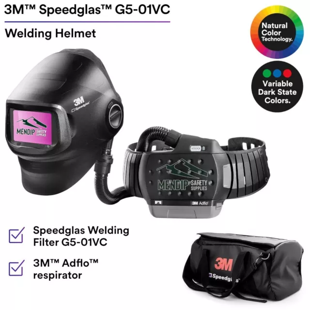 3M Speedglas G5-01VC Adflo Powered Air Starter Kit 617839 + 3M Carry Bag