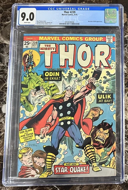 The Mighty Thor 239 1975 1st Appearance Osiris, Moon Knight CGC 9.0 White Pages!