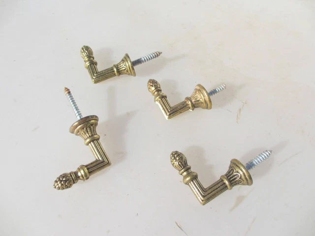 Vintage Brass Curtain Tie Backs Hooks French Old Gold Coat Hook Hangers 1.5"D