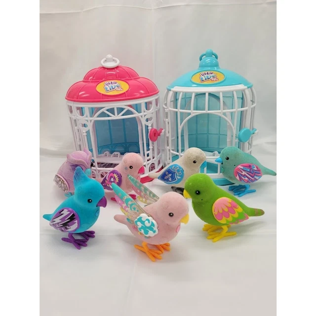 LITTLE LIVE PETS Interactive Pet Birds Lot of 7 Talking Singing w/ 2