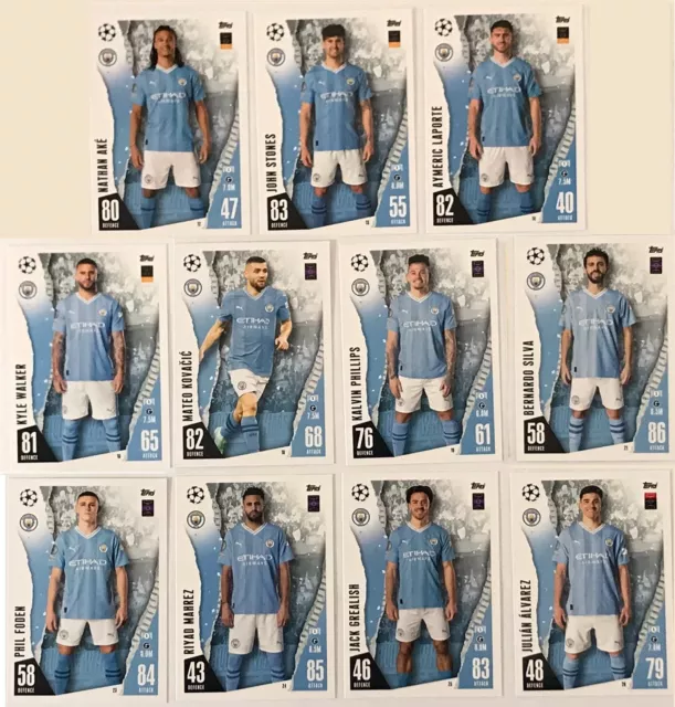 Topps Match Attax 2023/24 2024 Manchester City Card Bundle