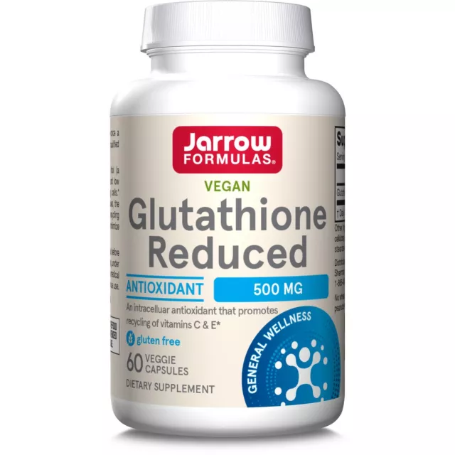 Jarrow Formulas Glutathione Reduced 500mg 60 Veggie Capsules Detox Liver Support
