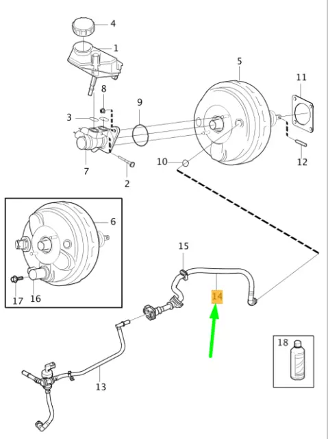 VOLVO V60 MK1 Brake Servo Vacuum Hose LHD 31302453 NEW GENUINE