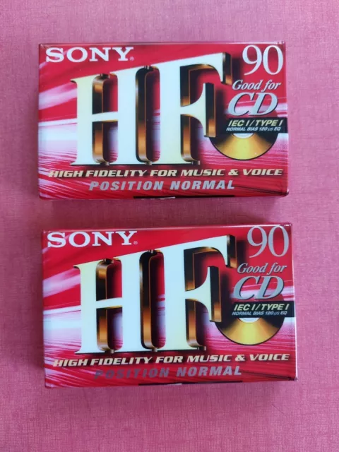 Lot 2 K7 audios vierges neuves cellophanées Sony HF 90 .Port gratuit