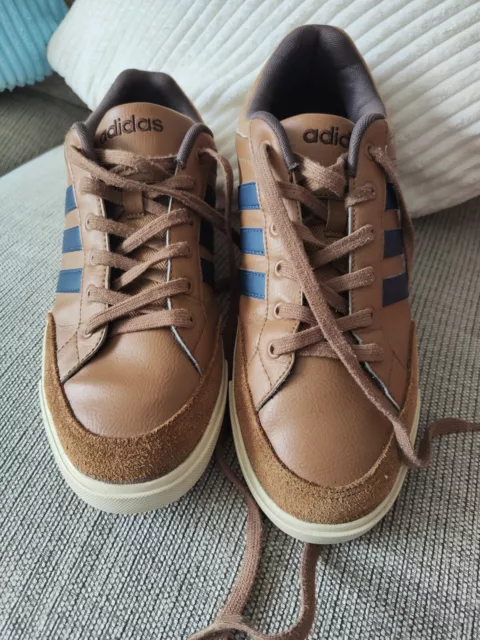 ADIDAS HARD COURT High Top Trainers Mens 11.5 UK Tan Leather 34.99 PicClick UK
