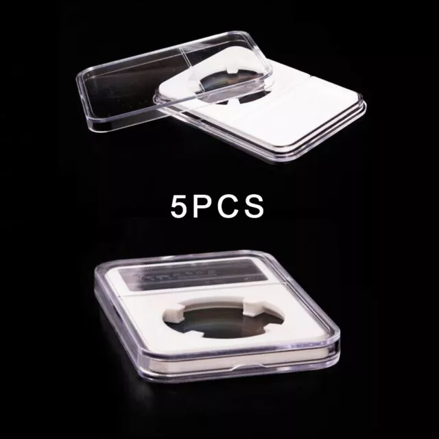 Coin Capsule Holder Collection 5Pcs Display Boxes Organizer Storage Protector