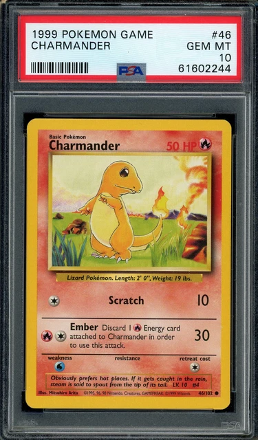 Charmander 46/102 Base Set PSA 10 Pokemon Card