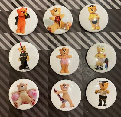 adult themed button badges  25mm 1Inch 7 x   BAD TASTE BEAR 