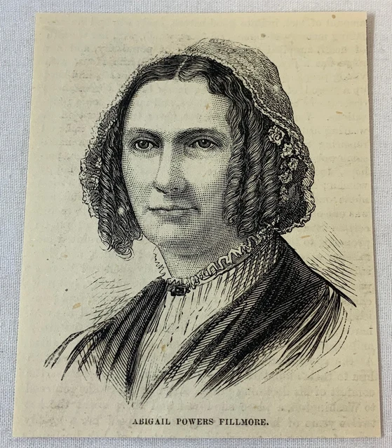 1877 Rivista Incisione ~ Abigail Power Fillmore