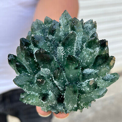 669G reen Phantom quartz crystal clusters of newly discovered mineral samples