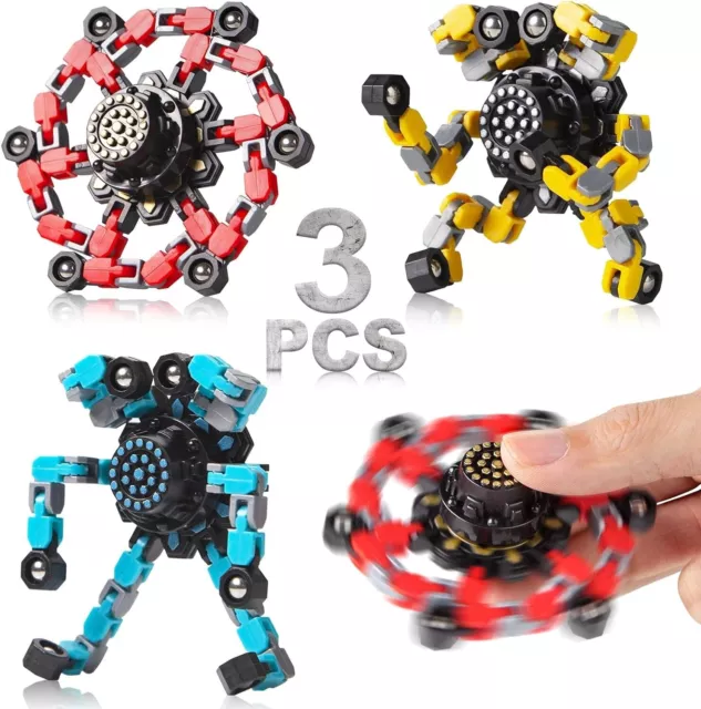 Transformable Fidget Spinners 3Pcs for Kids and Adults Stress Relief Sensory Toy