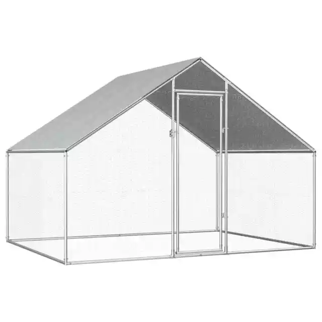 Large Outdoor Chicken Cage Coop Chook Hen House Galvanised Steel Bird Aviary