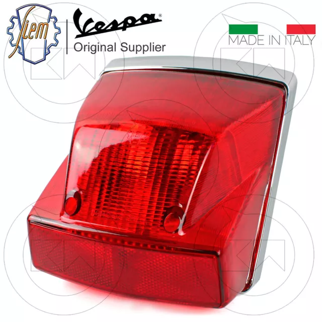 Siem Fanale Posteriore Stop Cromato Piaggio Vespa Px Pe 125 150 200 Arcobaleno