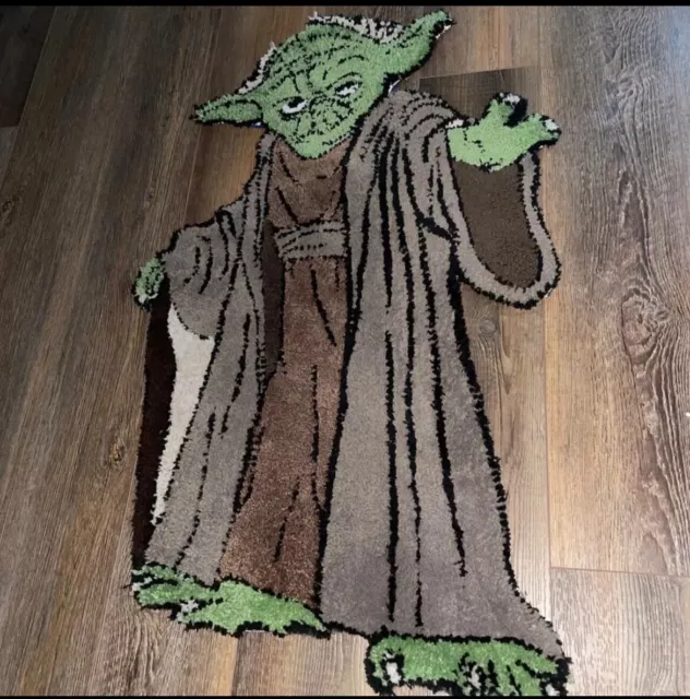 Star Wars Legendary Master Jedi Yoda Rug / Floor Mat Hand Made 1 of 1