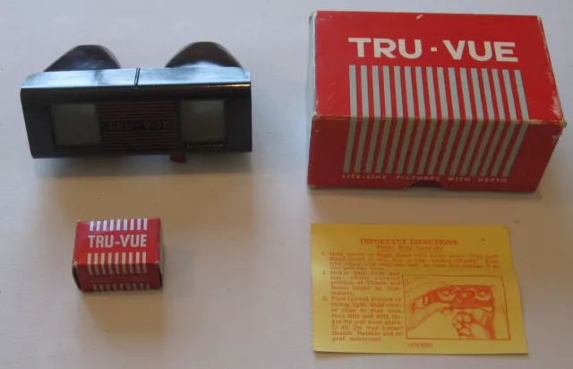 Vintage (C. 1947) Tru-Vue Stereoscope Viewer w/ 15 Films Original Box