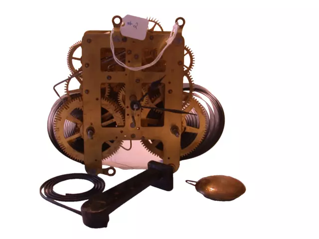 Seth Thomas 2 Spring Clock Movement With Hands, Gong, And Pendulum – Uc2