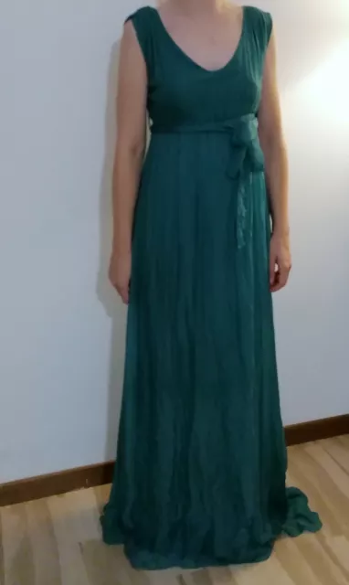SOUVENIR bellissimo vestito cerimonia lungo donna  colore verdone tg.M