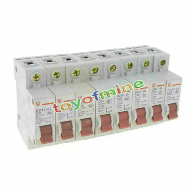 RCD / MCB Safety Switch 1 Pole 6A 10A 16A 20A 25A 32A 40A 50A RCBO Electrical