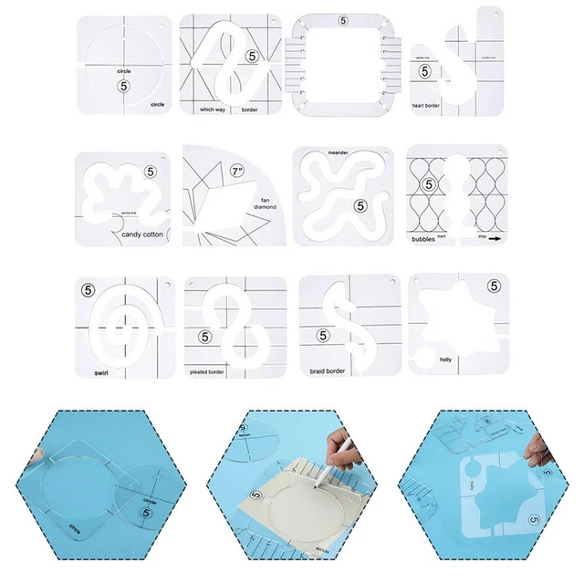Steppvorlagen-Set für atemberaubende Quilt-Designs ideal für alle Könnensstufen