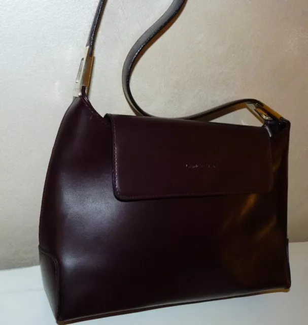 Sac à main LANCASTER Cuir lisse bordeaux - Porté main ou épaule