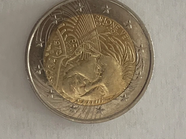 PIÈCE RARE DE 2 euros Simone Veil 1975 (1927-2017) Très bon état. EUR 2