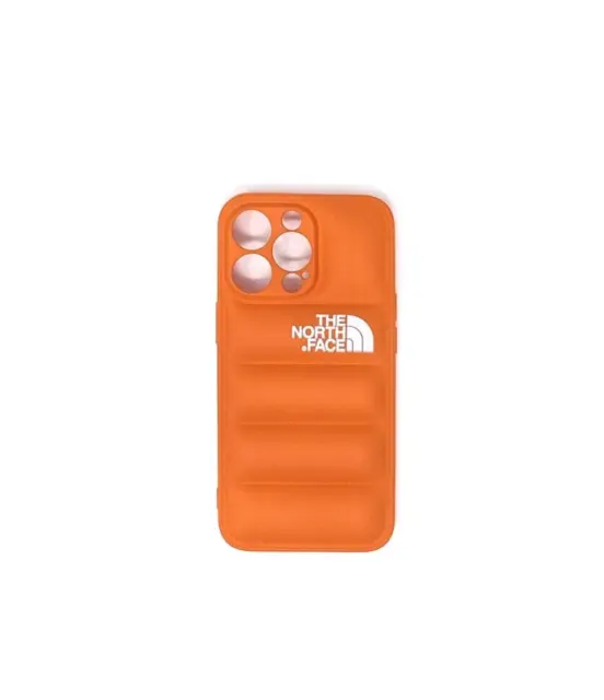 Cover Iphone 13 Pro "The North Face" Puffer Piumino Arancione Silicone Case