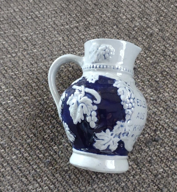 Trink Aus Stein Den Edlen Wein Stoneware Wine Pitcher Jug  Germany 5” X 5”