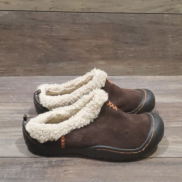 Skechers Women Fur Loafer shoes boots clogs sz 7