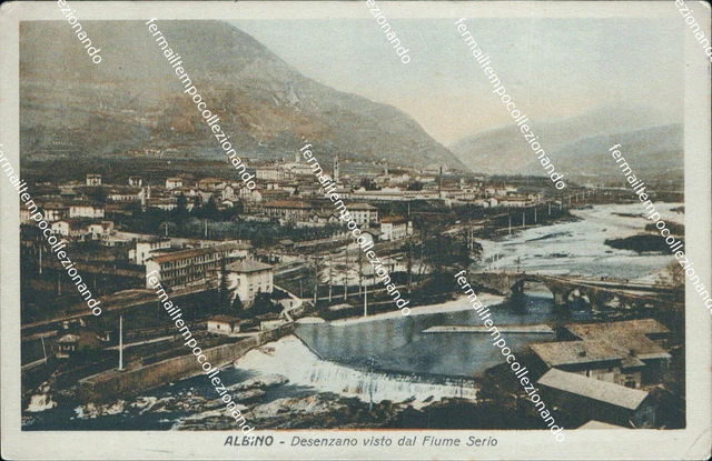 bt55 cartolina albino desenzano visto dal fiume serio provinc bergamo lombardia