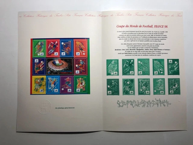 1998 FRANCIA FOLDER Coppa del Mondo di Calcio France '98 con Foglietto
