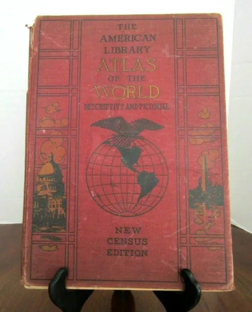 MAPS 1915  American Library Atlas of the World Descriptive and Pictorial