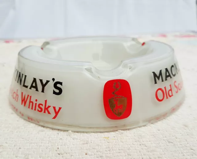 Vintage Original Mackinlays Old Scotch Whisky Glass Ashtray G672 2