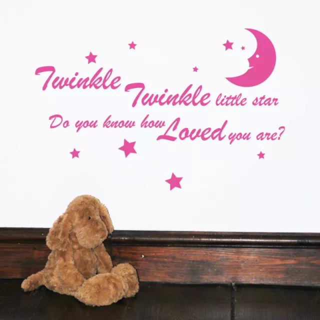 Twinkle Twinkle Little Star Childrens Wall Art Sticker Kids Bedroom, Nursery W39